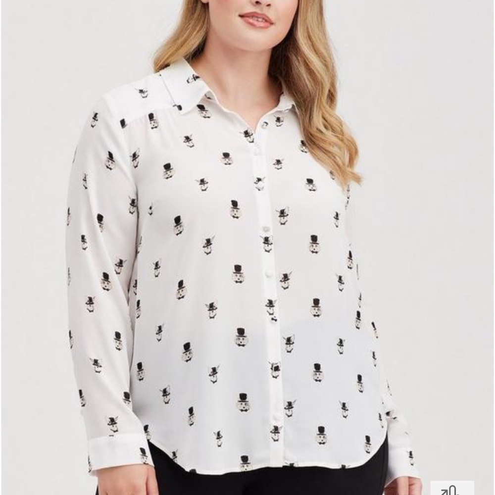 Torrid Madison Georgette Button-Up Long Sleeve Shirt
